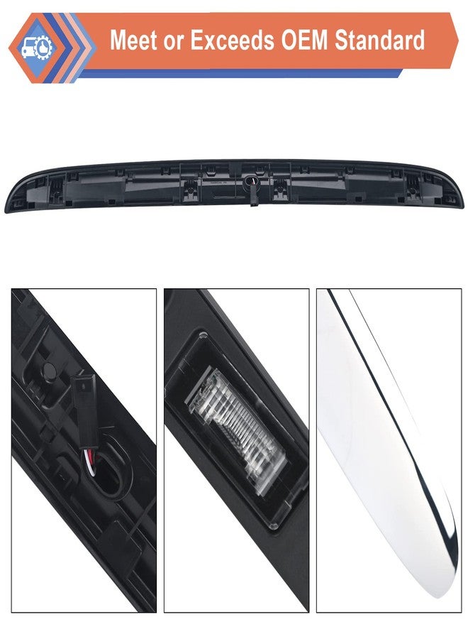 ZONFANT Chrome Rear Trunk Hatch Handle with Lamp, Tailgate Trim Lid Trunk Liftgate Pull Handle Compatible with BMW Mini Vehicle 2005-2015 Cooper R56 R57 Series, Replace #51132753603 - Backhatch Release Handle - Image 4